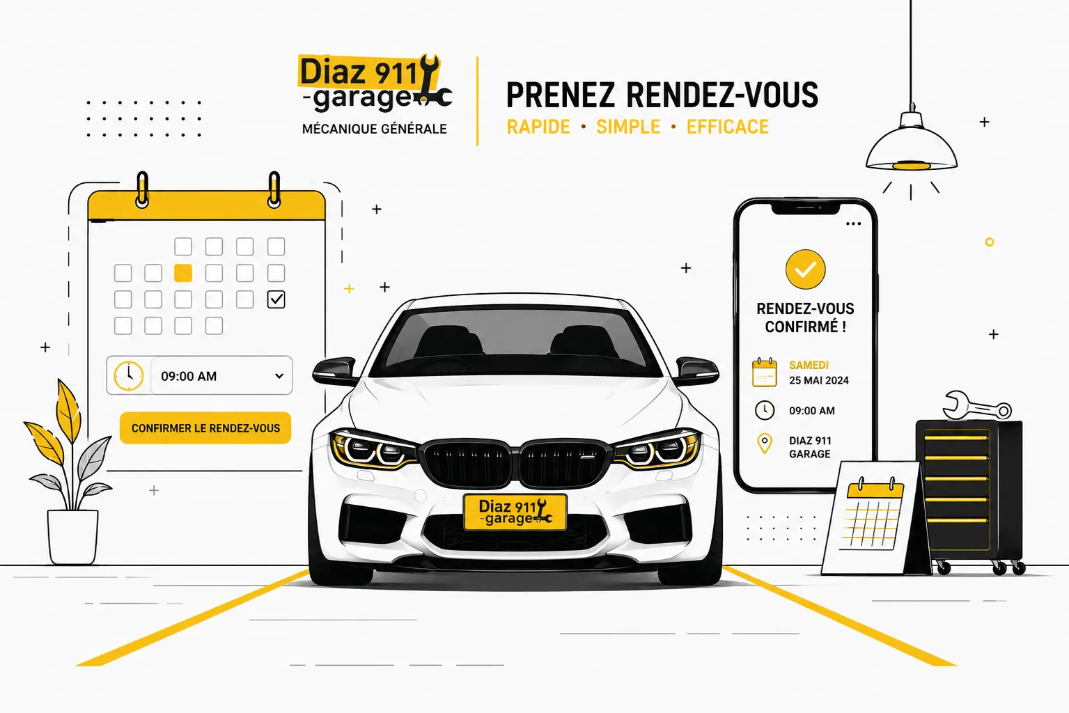 Prenez rendez-vous au Garage Diaz 911